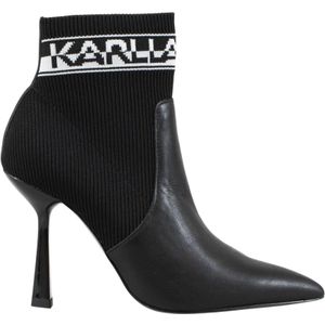 Karl Lagerfeld, Schoenen, Dames, Zwart, 36 EU, Leer, Heeled Boots