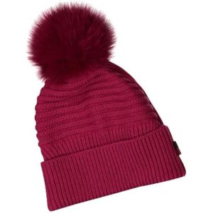 Woolrich, Pom Pom Wollen Muts Rood, Dames, Maat:M