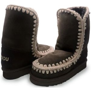 Mou, Schoenen, Dames, Bruin, 36 EU, Wol, Bruine Winter Enkellaarzen met Bont