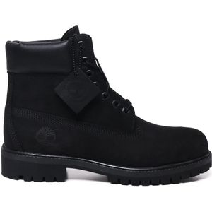 Timberland, Schoenen, Heren, Zwart, 43 EU, Zwarte Vetersluiting Rubberen Zool Laarzen