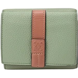 Loewe Pre-owned, Tweedehands leren portemonnees Groen, unisex, Maat:ONE Size