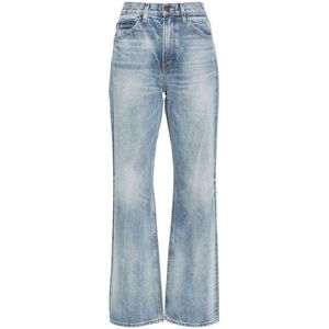 Nili Lotan, Blauwe Denim Straight Leg Jeans Blauw, Dames, Maat:W24