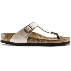 Birkenstock, Schoenen, Dames, Beige, 36 EU, Gizeh BS Metallic Teenslipper