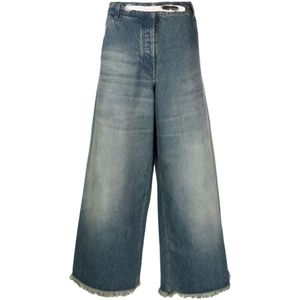 Moncler, Jeans, Heren, Blauw, S, Denim, Wide Jeans