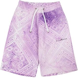 John Richmond, Kleurrijke Tie Dye Bermuda Shorts Paars, Heren, Maat:L