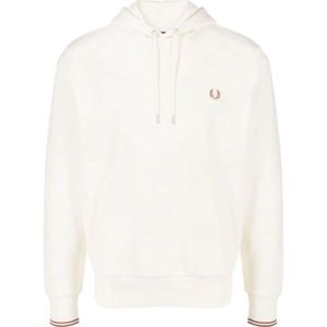 Fred Perry, Gele Katoenen Sweatshirt met Geborduurd Logo Wit, Heren, Maat:M