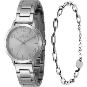 Invicta Watches, Accessoires, Dames, Grijs, ONE Size, Wildflower 47270 Quartz Dameshorloge - 34mm - met bijpassende armband