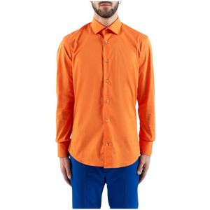 Corsinelabedoli, Overhemden, Heren, Oranje, XL, Klassieke Jack Overhemden