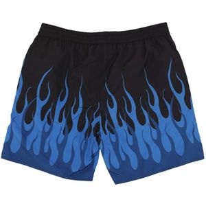 Vision OF Super, Badkleding, Heren, Blauw, M, Polyester, Flames Zwemshorts Zwart/Blauw