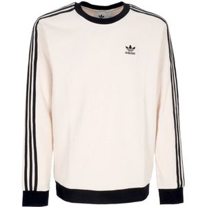 Adidas, Sweatshirts & Hoodies, Heren, Wit, S, Katoen, Witte Lichtgewicht Crewneck Sweatshirt Klassieke Wafel