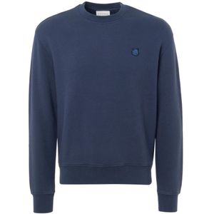 Maison Kitsuné, Sweatshirts & Hoodies, Heren, Blauw, S, Katoen, Blauwe Katoenen Fox Head Sweater