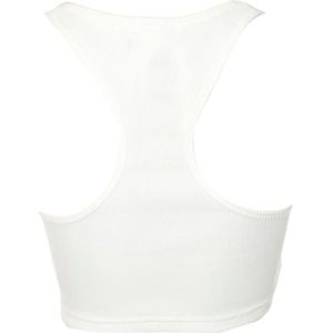 Misbhv, Tops, Dames, Wit, M, Cropped Tanktop met Logo Stitching