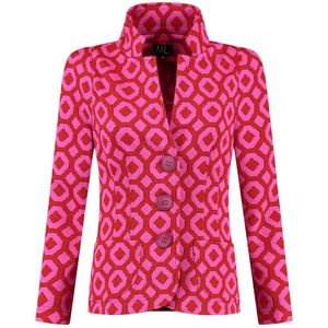 ML Collections, Grafische Slim Fit Blazer Roze, Dames, Maat:S