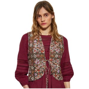 Antik Batik, Flora print gilet Bruin, Dames, Maat:L