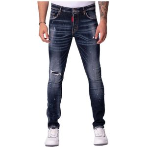 My Brand, Jeans, Heren, Blauw, W33, Denim, Rode Gestippelde Denim Jeans