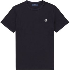 Fred Perry, Tops, Heren, Blauw, S, Katoen, Logo Jersey Katoen Regular Fit T-Shirt