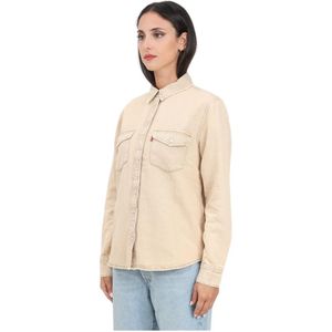 Levi's, Blouses & Shirts, Dames, Beige, M, Denim, Western Denim Casual Shirt