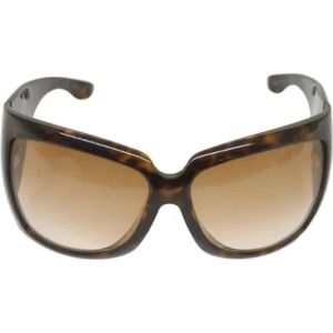 Gucci Vintage, Pre-owned, Dames, Bruin, ONE Size, Pre-owned Plastic sunglasses