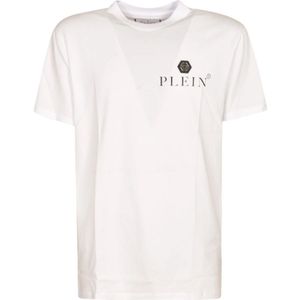 Philipp Plein, Tops, Heren, Wit, XL, Witte T-shirts en Polos