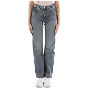 Calvin Klein Jeans, Jeans, Dames, Grijs, W28, Katoen, High Rise Straight Jeans