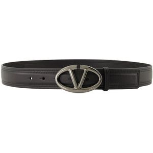 Valentino Garavani, Accessoires, Heren, Zwart, 95 CM, Leer, Stoere Leren Riem