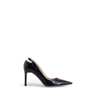 Tom Ford, Schoenen, Dames, Zwart, 38 EU, Zwarte Krokodillenprint Pumps met Puntige Neus