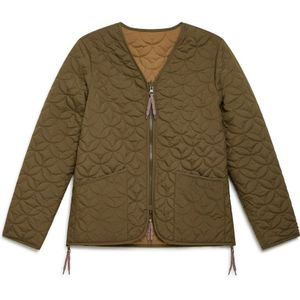 Maliparmi, Jassen, Dames, Groen, S, Nylon, Flared Nylon Short Jacket Reversible