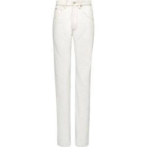Maison Margiela, Jeans, Dames, Wit, W26, Katoen, High-waisted straight-leg jeans