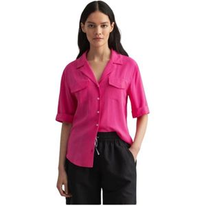 Gant, Blouses & Shirts, Dames, Roze, S, Lichtgewicht Safari Overhemd in Fuchsia Viscose