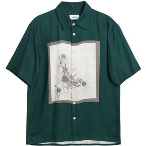 Soulland, Overhemden, Heren, Groen, 2Xs/Xs, Polyester, Relaxed Fit Korte Mouw Shirt
