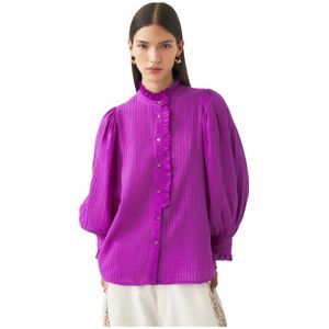 Antik Batik, Blouses & Shirts, Dames, Paars, S, Katoen, Katoenen blouse Avon