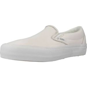 Vans, Schoenen, Heren, Wit, 40 EU, Leren Slip-On Sneakers