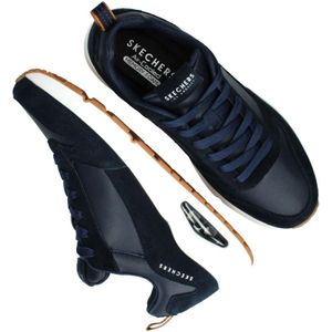 Skechers, Schoenen, Heren, Blauw, 43 EU, Suède, Skechers Uno Stacre sneaker