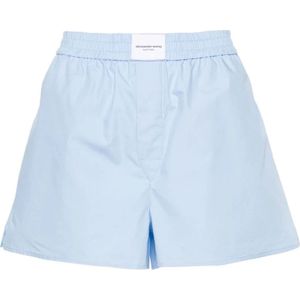 Alexander Wang, Korte broeken, Dames, Blauw, M, Katoen, Short Shorts