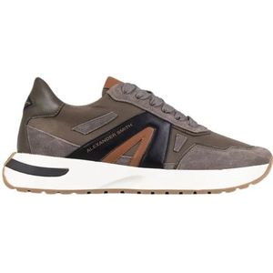 Alexander Smith, Schoenen, Heren, Bruin, 42 EU, Militaire Cognac Runner Sneakers