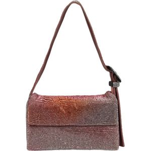 Benedetta Bruzziches, Kristal Strass Mesh Schoudertas Veelkleurig, Dames, Maat:ONE Size