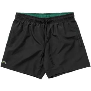 Lacoste, Korte broeken, Heren, Zwart, XL, Polyester, Heren Zwart/Groene Shorts Mh 6270