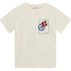 Les Deux, Tops, Heren, Beige, L, Katoen, Comfortabele katoenen T-shirt met print
