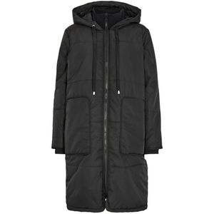 Sofie Schnoor, Zwarte jas met lange mouwen en verstelbare capuchon Zwart, Dames, Maat:XL