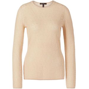 Marc Cain, Elegante Hart Ajour Longsleeve Top Beige, Dames, Maat:L