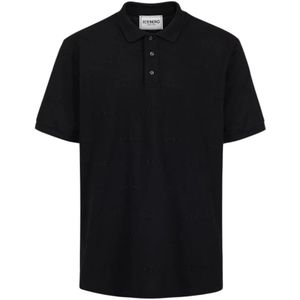 Iceberg, Zwarte Polo Shirt Met Print Zwart, Heren, Maat:L