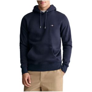 Gant, Sweatshirts & Hoodies, Heren, Blauw, L, Katoen, Shield Hoodie