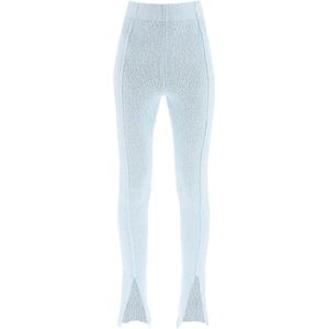 Rotate Birger Christensen, Flared Bouclé Gebreide Leggings Blauw, Dames, Maat:M