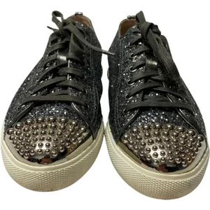 Miu Miu Pre-owned, Pre-owned, Dames, Grijs, 37 EU, Leer, Pre-owned Leather sneakers