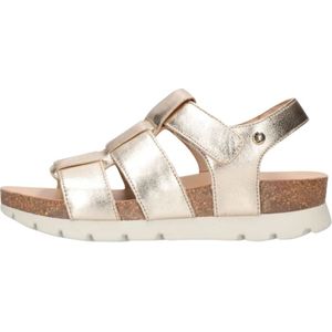 Panama Jack, Schoenen, Dames, Geel, 38 EU, Leer, Gouden leren sandalen Sammy