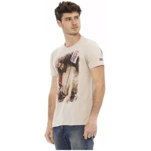 Trussardi, Tops, Heren, Beige, M, Katoen, Beige T-shirt van katoenmix voor mannen