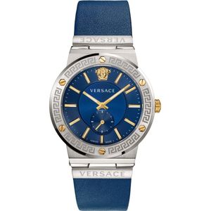 Versace, Accessoires, Heren, Grijs, ONE Size, Greca Logo zilver/goud horloge