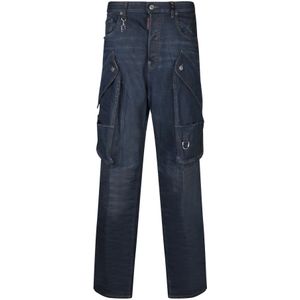 Dsquared2, Jeans, Dames, Blauw, 3Xs, Katoen, Blauwe Slim Fit Jeans