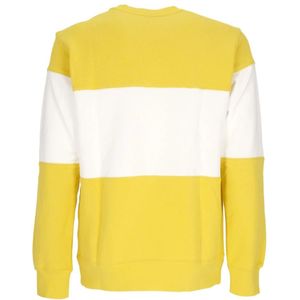 Nike, Sweatshirts & Hoodies, Heren, Geel, L, Katoen, Colorblock Lichtgewicht Crewneck Sweatshirt