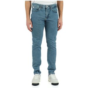 Calvin Klein Jeans, Slim Taper Jeans Vijf Zakken Blauw, Heren, Maat:W32